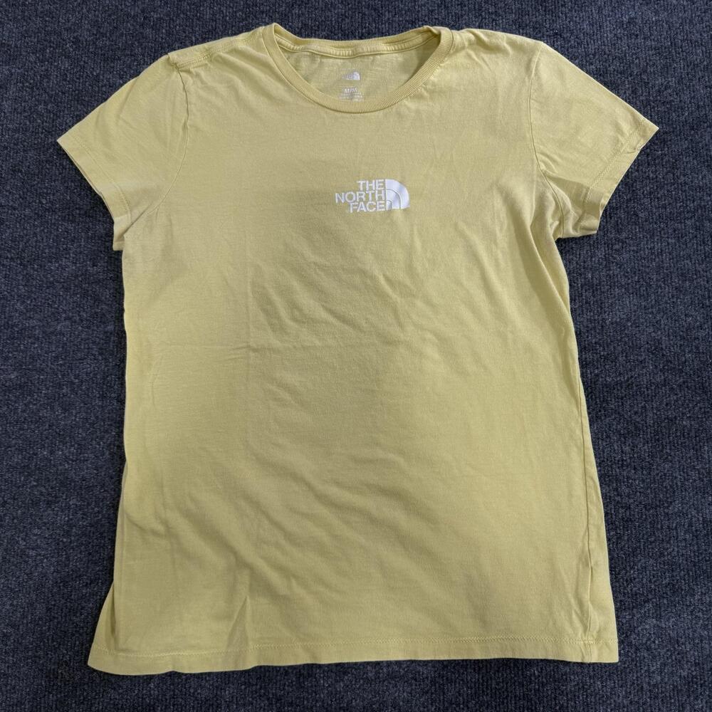 The North Face Shirt Womens Medium Yellow Logo Crewneck T-Shirt Tee Top